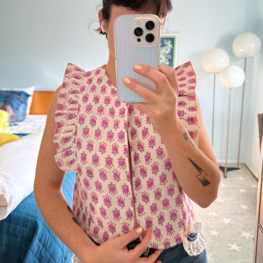 Pink & Piña | Spanish Floral Vest | Size Small